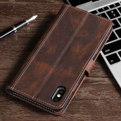 LuxuraCase | Stylish Magnetic Leather Wallet Case for iPhone 5