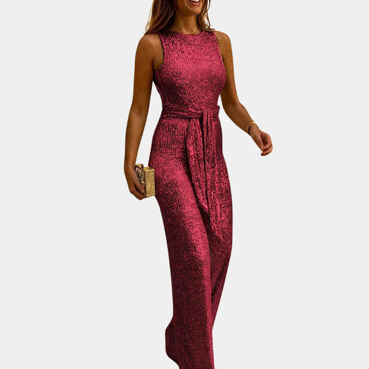Elegant Black Sequin Jumpsuit for Women - Stylish Party Wear Outfit-1