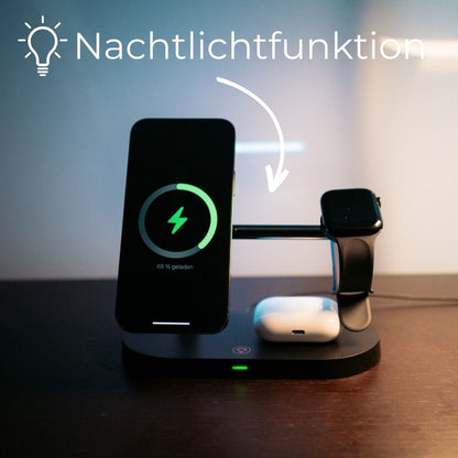 3-in-1 Wireless Charger for Smartphone, Smartwatch, and Earbuds – Fast Charging Station with Modern Design-5