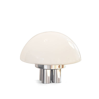 SilverAura – Lampada da Tavolo Bianca con Base in Cromo