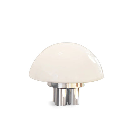SilverAura – Lampada da Tavolo Bianca con Base in Cromo