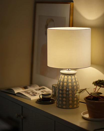 CeramLuxe – Lampada da Tavolo Classica con Tocco Artistico