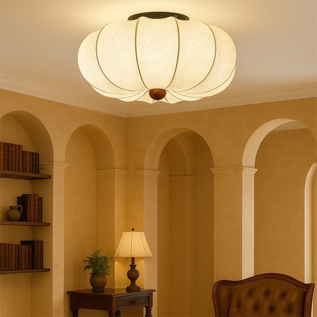 Medieval silk ceiling lamp 2