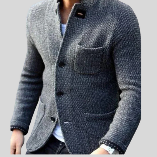 Men's Button-Down Blazer – Modern Style with Cold-Weather Warmth 0