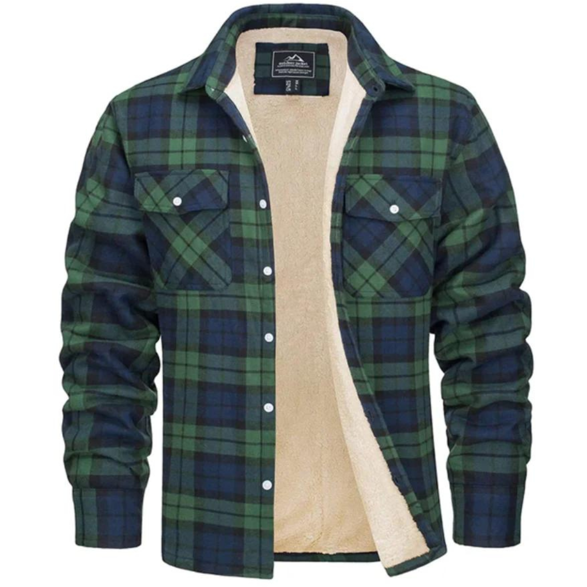 Men's Checked Winter Coat with Plush Lining 1