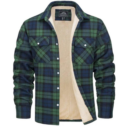 Men's Checked Winter Coat with Plush Lining 1