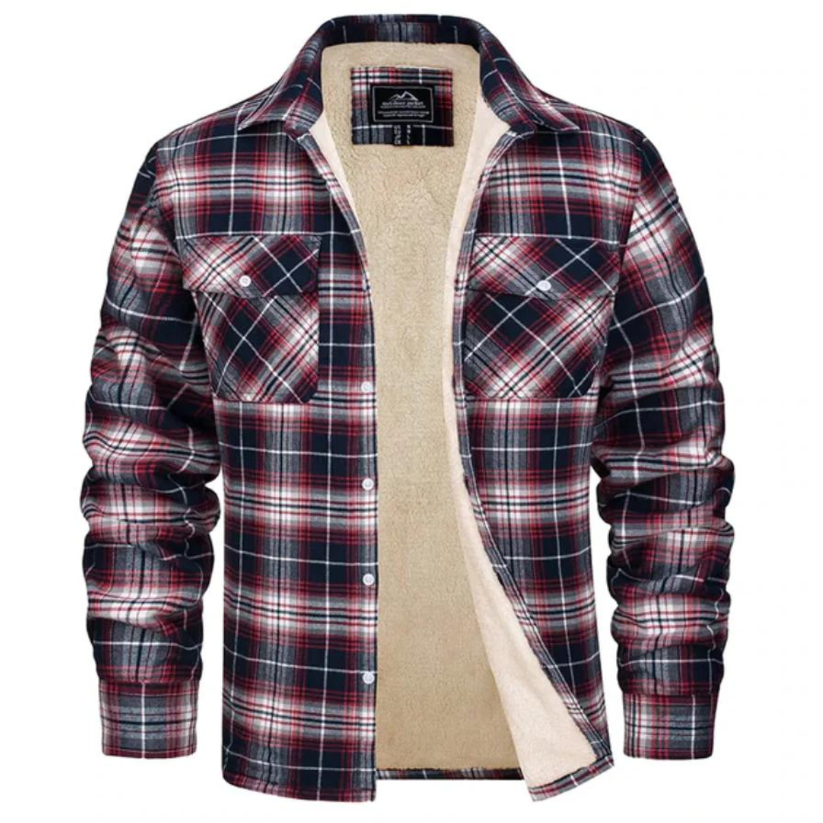 Men's Checked Winter Coat with Plush Lining 2
