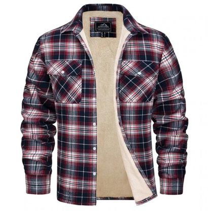 Men's Checked Winter Coat with Plush Lining 2