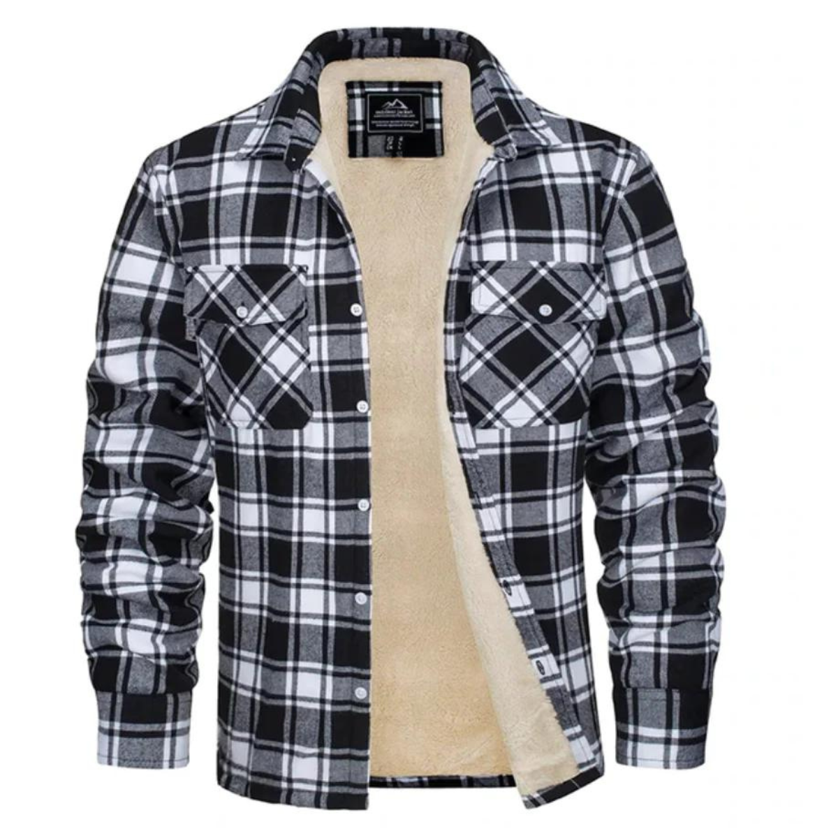 Men's Checked Winter Coat with Plush Lining 3