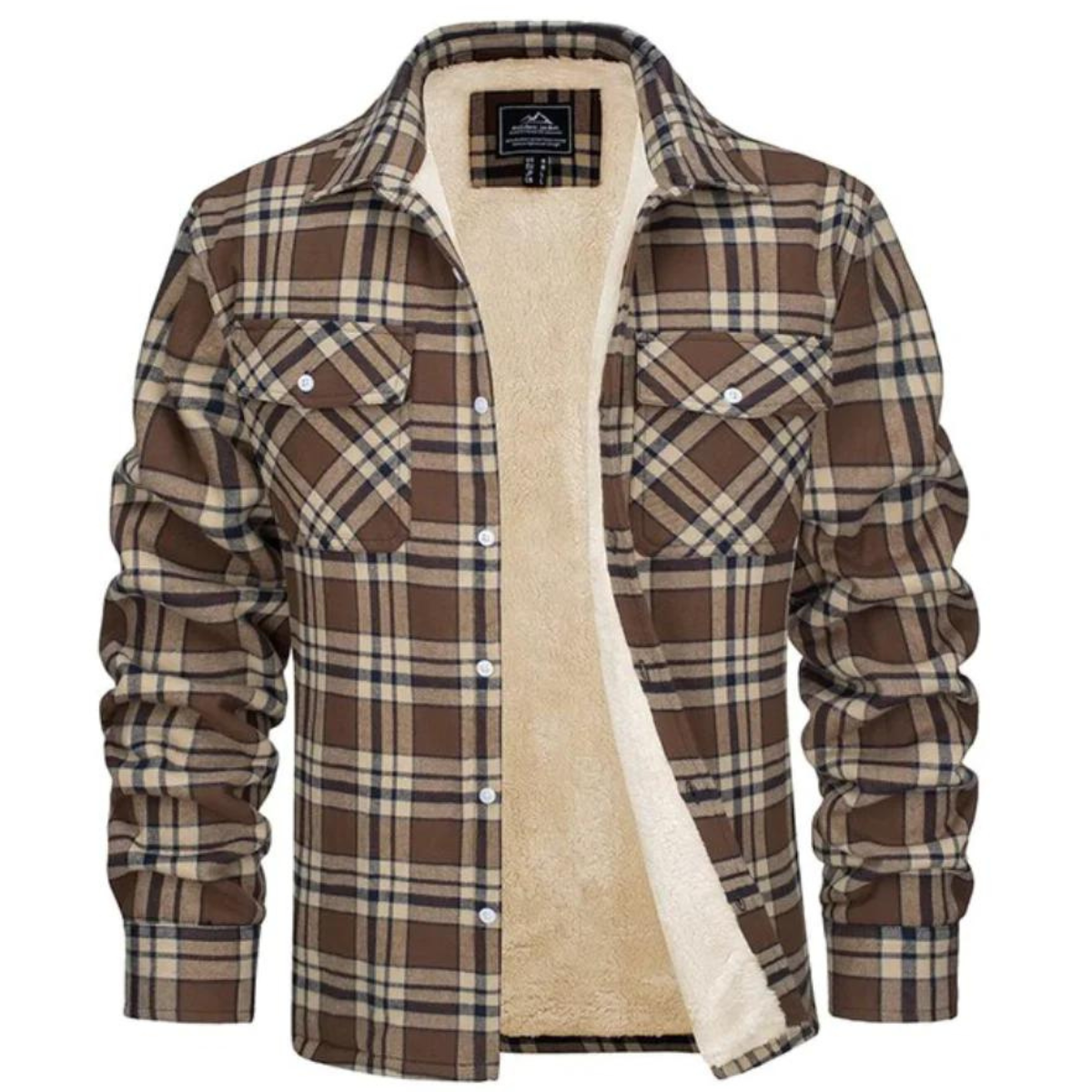 Men's Checked Winter Coat with Plush Lining 4