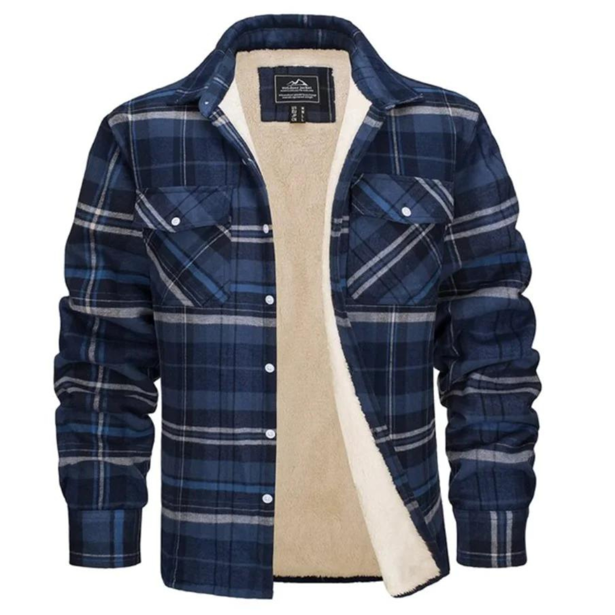 Men's Checked Winter Coat with Plush Lining 6