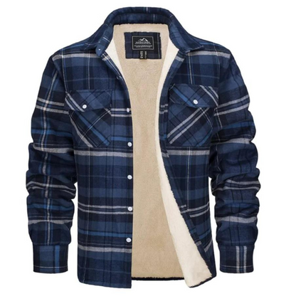 Men's Checked Winter Coat with Plush Lining 6