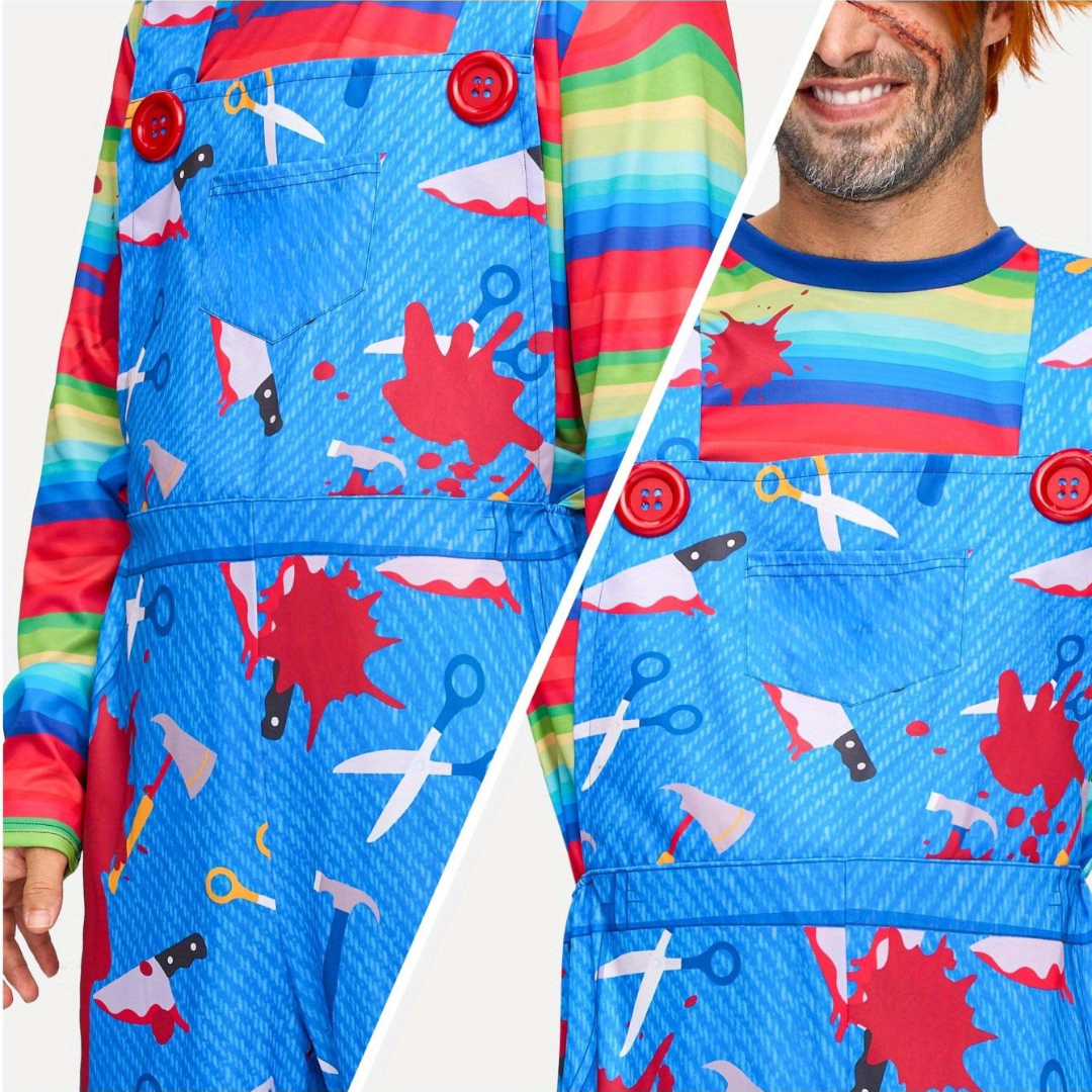Men's Creepy Killer Halloween Costume | Scary Horror Outfit 4