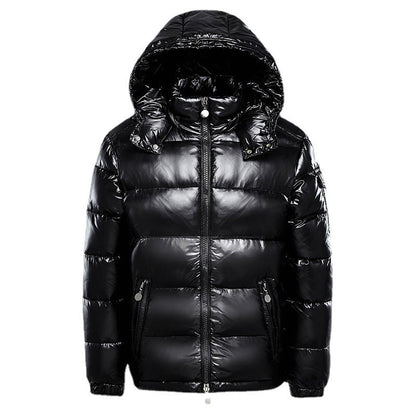Men's Down Puffer Jacket, Lightweight Insulated Winter Coat with Water-Repellent Exterior and Adjustable Hood 0
