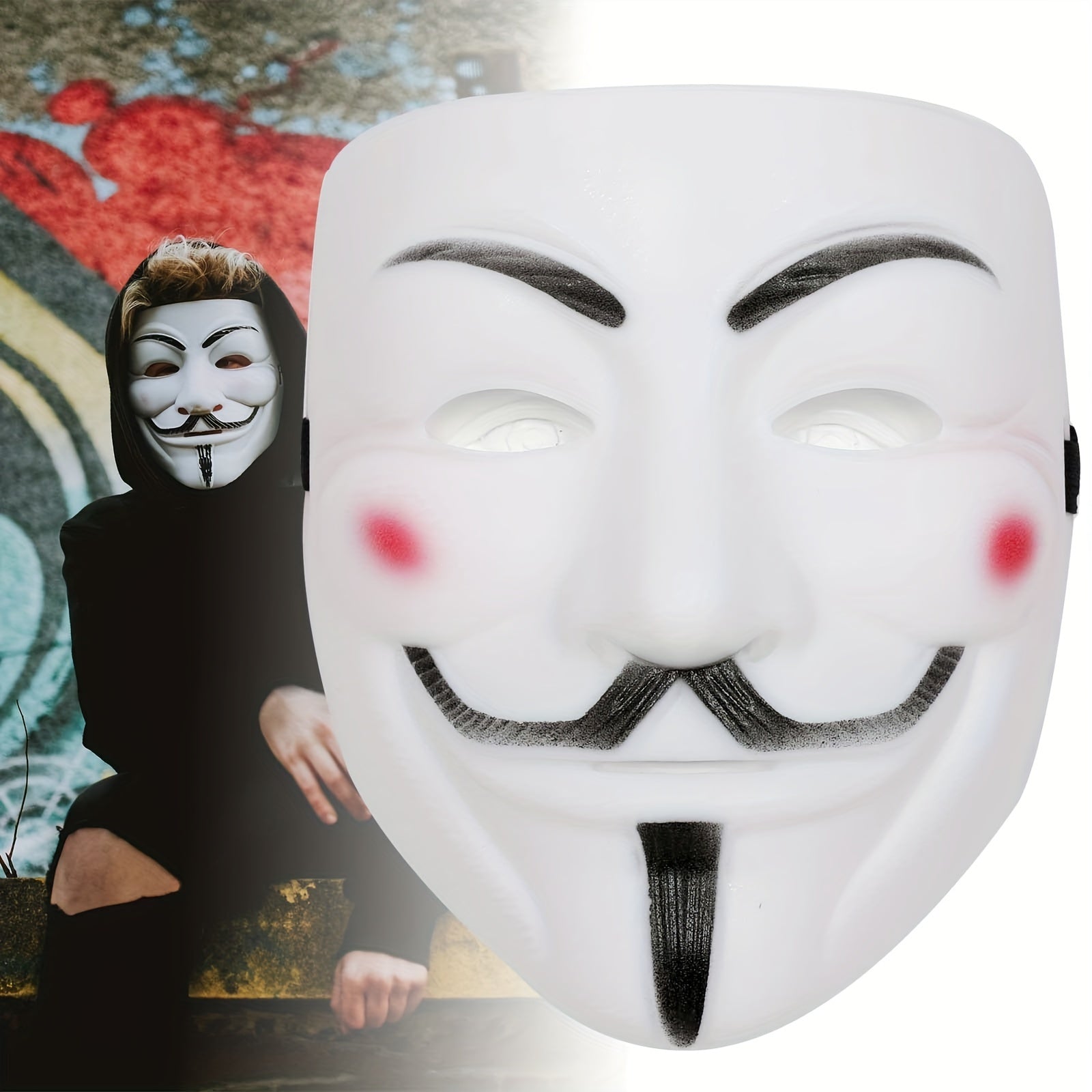 Men’s Full Face Plastic Halloween Mask | Anonymous Cosplay 2