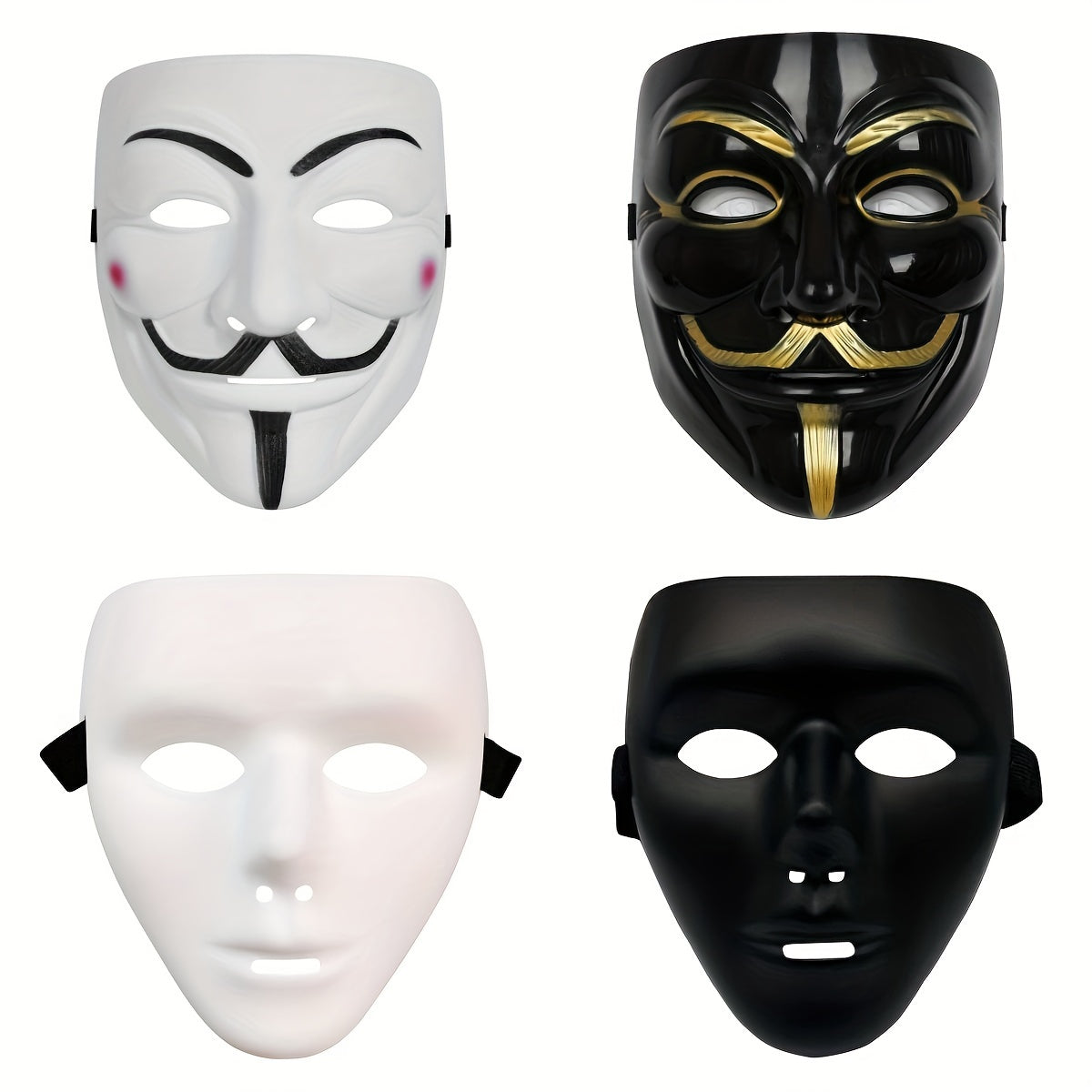 Men’s Full Face Plastic Halloween Mask | Anonymous Cosplay 4