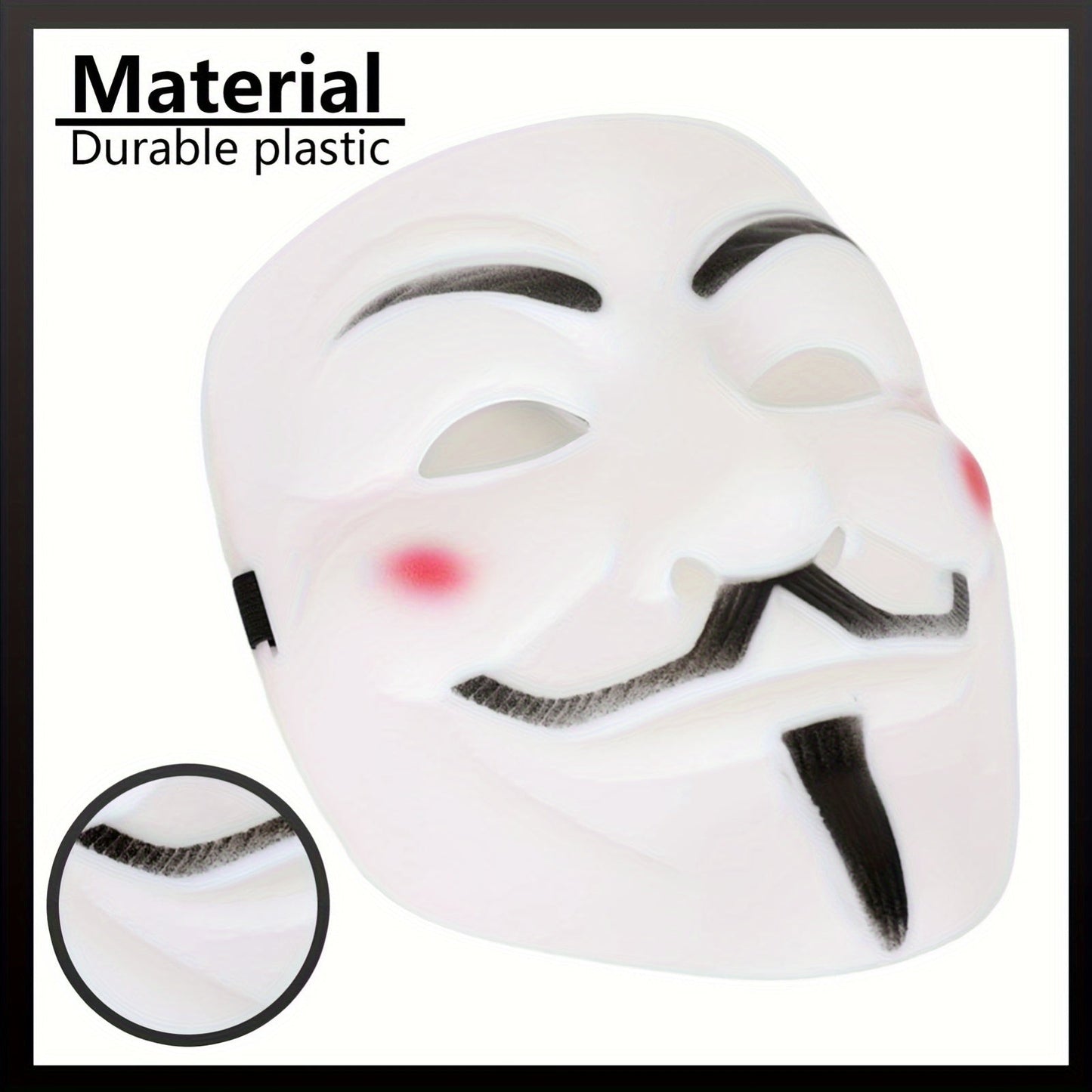 Men’s Full Face Plastic Halloween Mask | Anonymous Cosplay 6