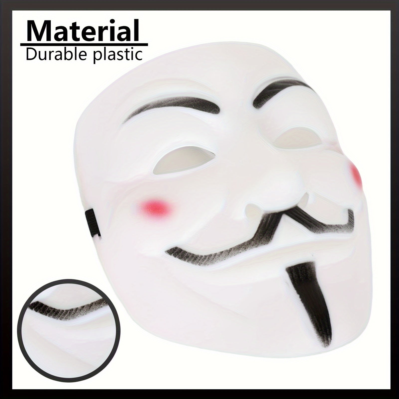 Men’s Full Face Plastic Halloween Mask | Anonymous Cosplay 6