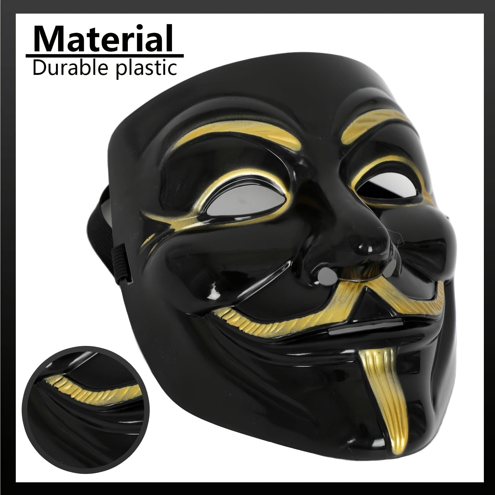 Men’s Full Face Plastic Halloween Mask | Anonymous Cosplay 8
