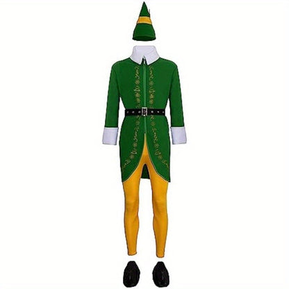 Men's Funny Long Sleeve Halloween Elf Costume | Holiday Wear 3