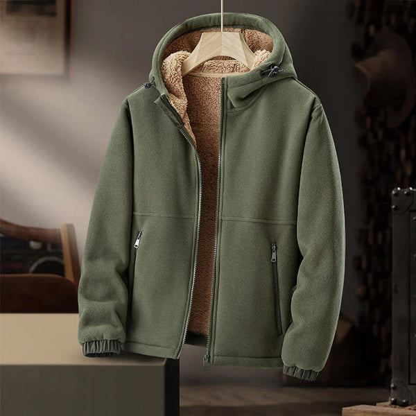 Men's Hooded Fleece Jacket with Sherpa Lining – Warm Casual Winter Jacket for Comfort 1