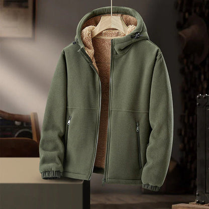 Men's Hooded Fleece Jacket with Sherpa Lining – Warm Casual Winter Jacket for Comfort 1