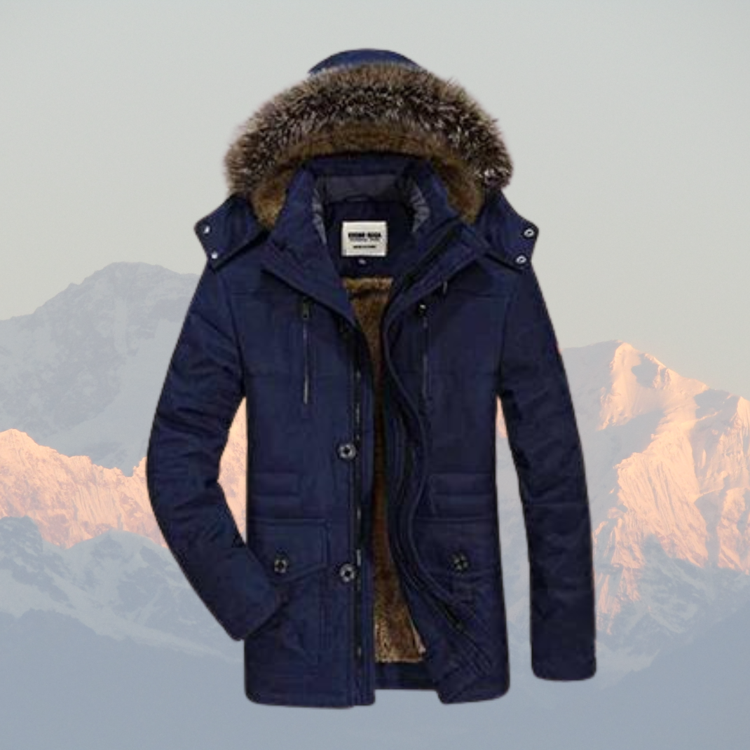 Men's Insulated Winter Parka Jacket with Faux Fur Hood – Water-Resistant Mid-Length Winter Jacket 2