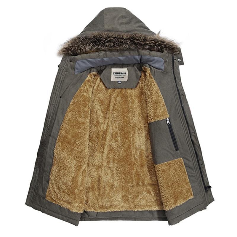 Men's Insulated Winter Parka Jacket with Faux Fur Hood – Water-Resistant Mid-Length Winter Jacket 4