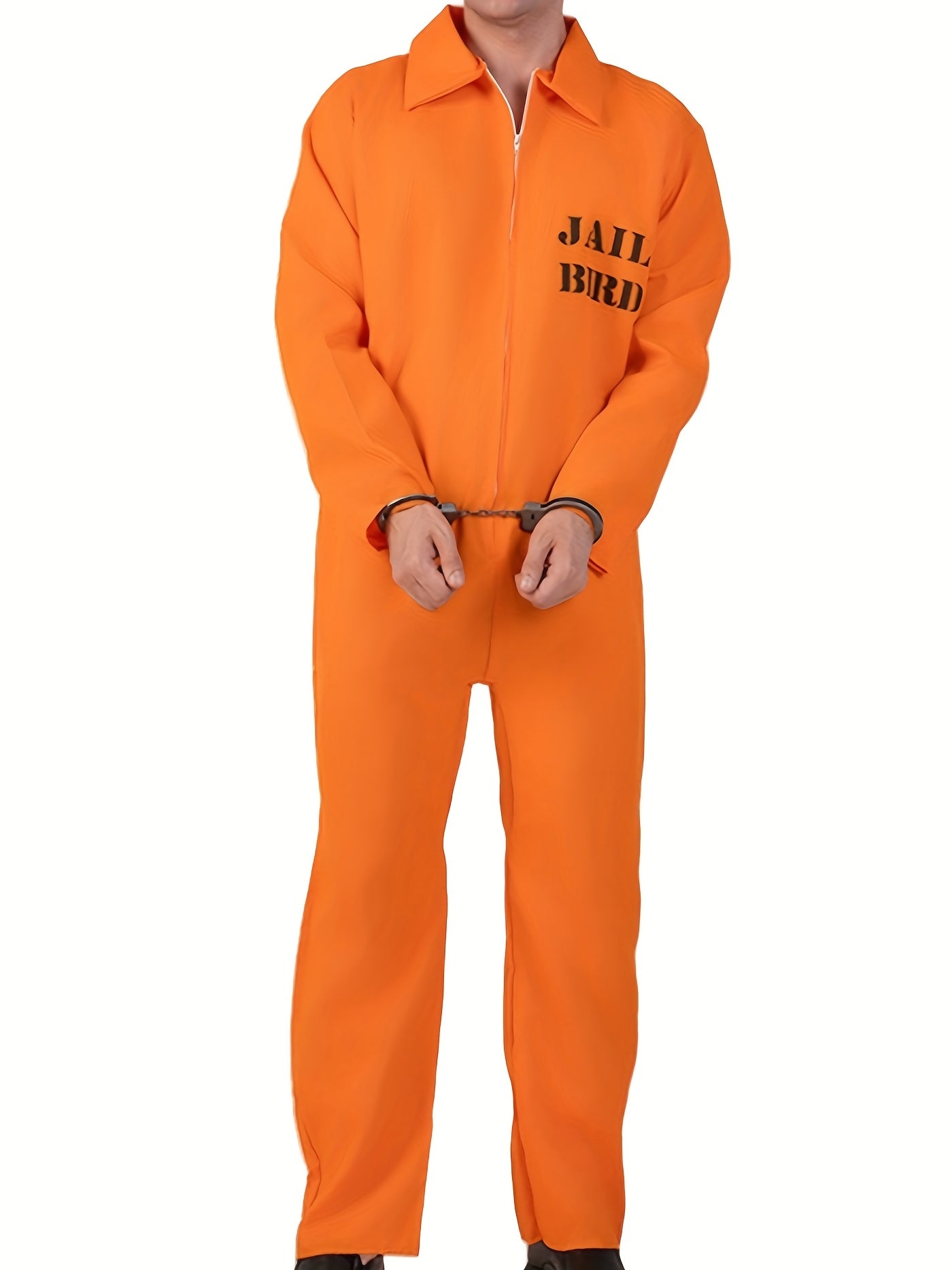 Men’s Long Sleeve Halloween Prisoner Costume Jumpsuit | Funny 3