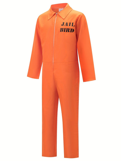 Men’s Long Sleeve Halloween Prisoner Costume Jumpsuit | Funny 5