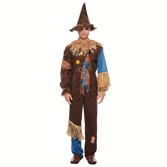 Men’s Long Sleeve Halloween Scarecrow Costume Set | Classic 0