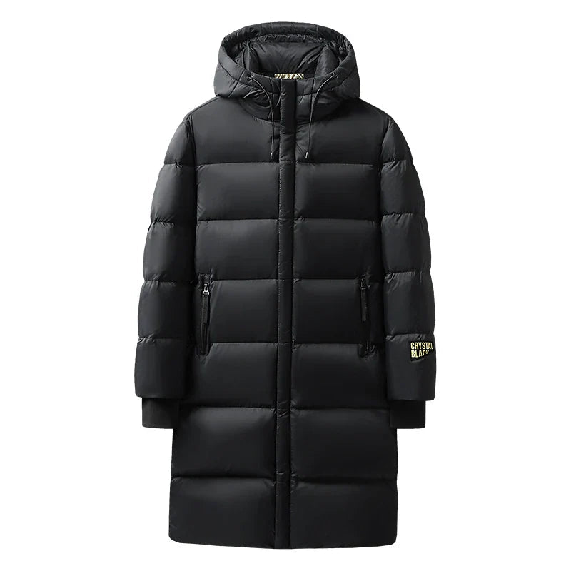 Men's Long Winter Down Jacket, Premium Insulation, Casual Design, Stretch Fit, Durable Nylon 1