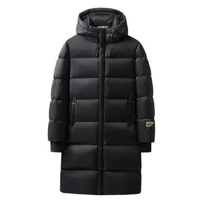 Men's Long Winter Down Jacket, Premium Insulation, Casual Design, Stretch Fit, Durable Nylon 1