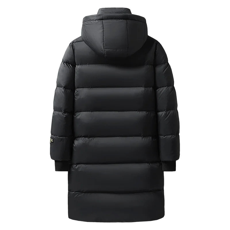Men's Long Winter Down Jacket, Premium Insulation, Casual Design, Stretch Fit, Durable Nylon 2