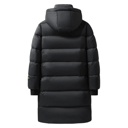 Men's Long Winter Down Jacket, Premium Insulation, Casual Design, Stretch Fit, Durable Nylon 2
