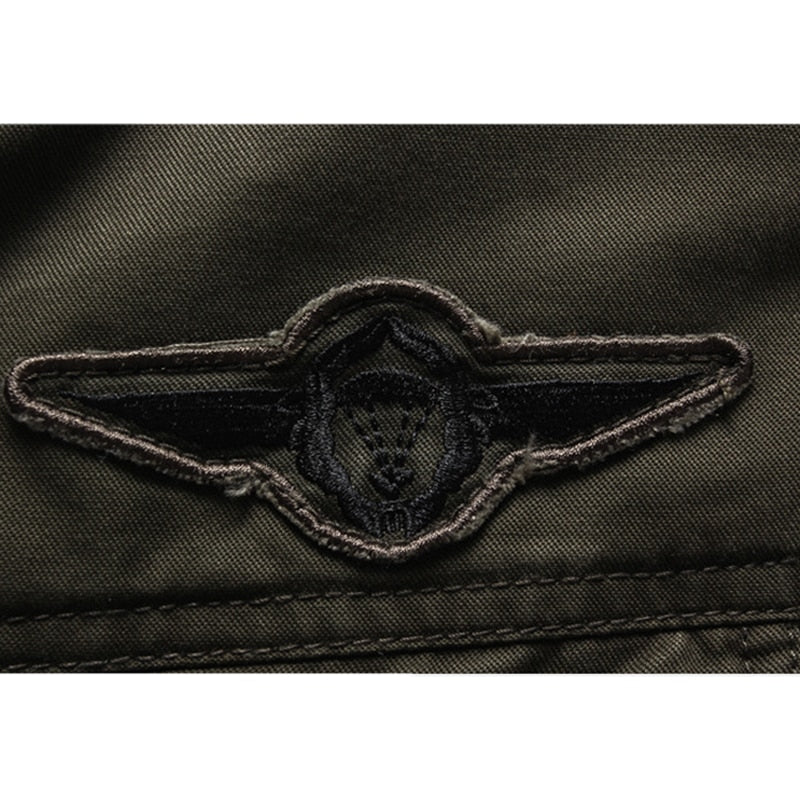 Men's Military Style Jacket – Army Green Polyester Casual Winter Coat with Stand-Up Collar 2