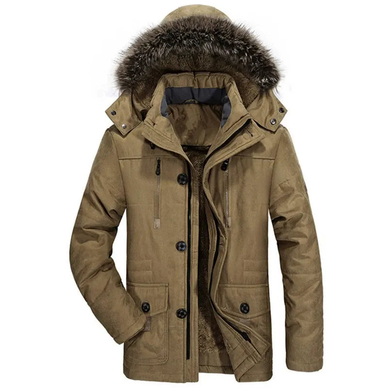 Men's Plush Lined Parka Jacket with Detachable Hood – Warm Winter Jacket for Men 2