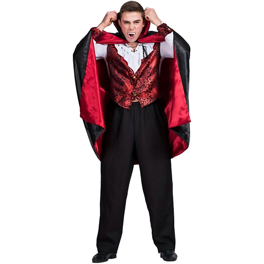 Men’s Scary Vampire Halloween Costume | Gothic Long Cape 0