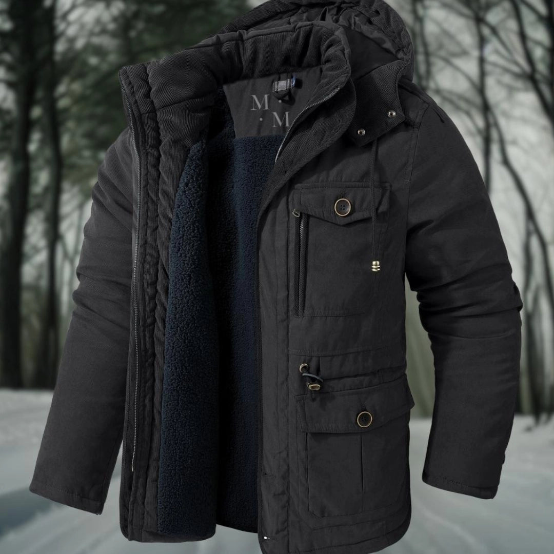 Men's Sherpa Lined Parka Jacket with Utility Pockets - Warm Winter Jacket for Men, Regular Fit 0