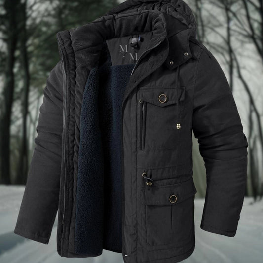 Men's Sherpa Lined Parka Jacket with Utility Pockets - Warm Winter Jacket for Men, Regular Fit 0