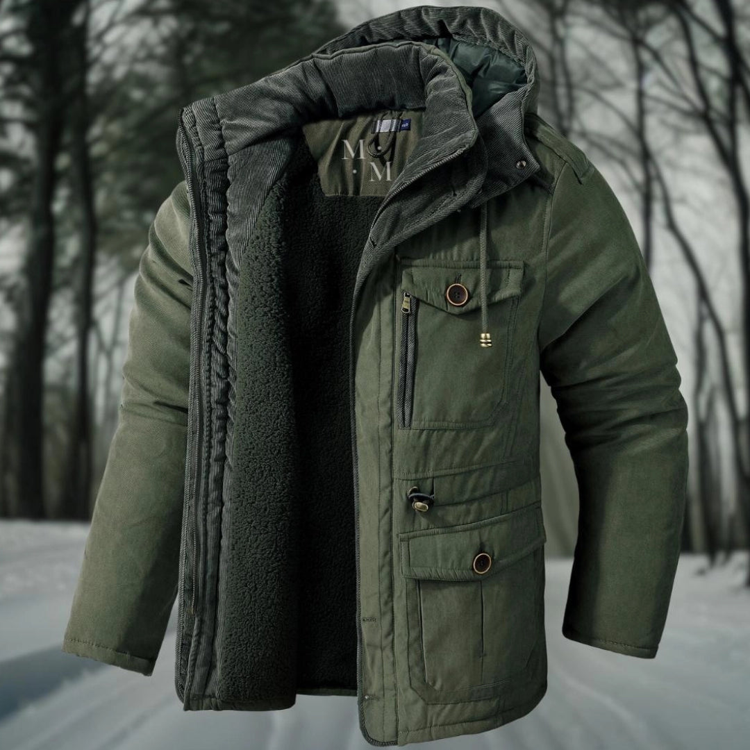 Men's Sherpa Lined Parka Jacket with Utility Pockets - Warm Winter Jacket for Men, Regular Fit 1