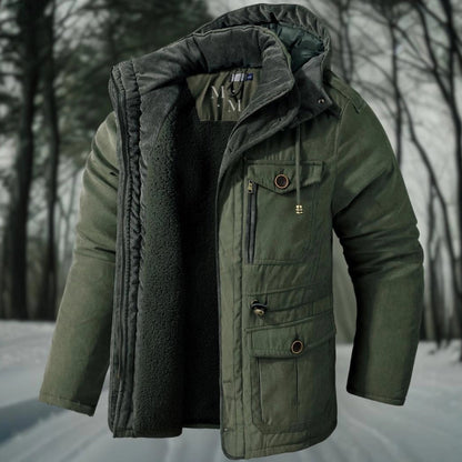Men's Sherpa Lined Parka Jacket with Utility Pockets - Warm Winter Jacket for Men, Regular Fit 1