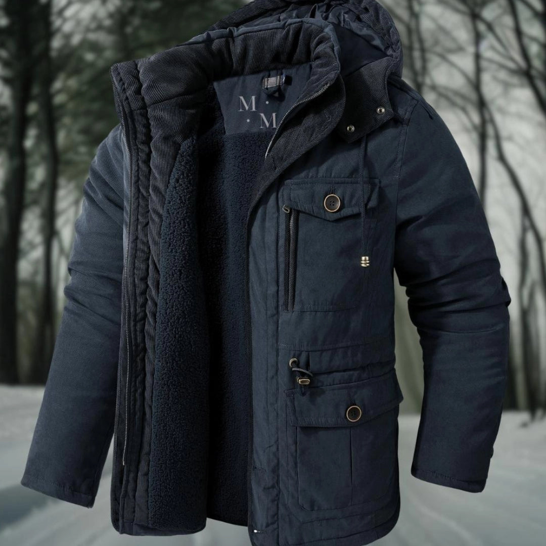 Men's Sherpa Lined Parka Jacket with Utility Pockets - Warm Winter Jacket for Men, Regular Fit 3