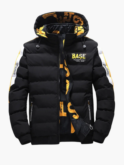 Men's Water-Resistant Quilted Puffer Jacket with Hood - Regular Fit Winter Coat for Urban Style 3
