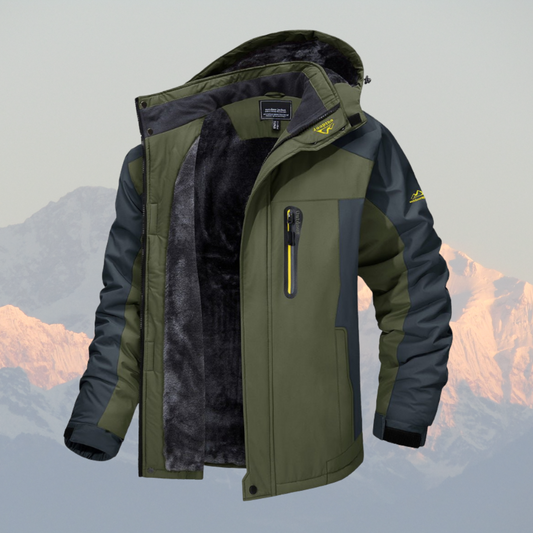 Men's Waterproof Fleece Jacket for Winter with Adjustable Hood - Outdoor Winter Coat 0
