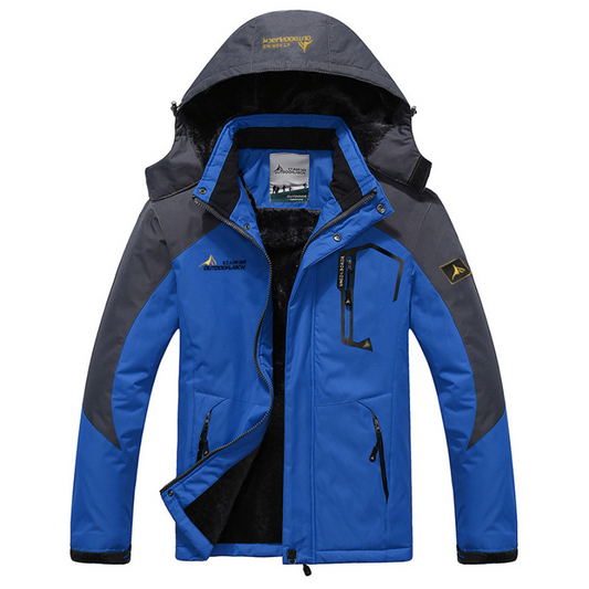 Men's Windproof Parka Jacket with Fur-Lined Hood and Zipped Pockets - Warm Winter Jacket for Men 0