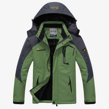 Men's Windproof Parka Jacket with Fur-Lined Hood and Zipped Pockets - Warm Winter Jacket for Men 1