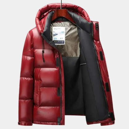 Men's Winter Warm Hooded Puffer Jacket | Zipper 0
