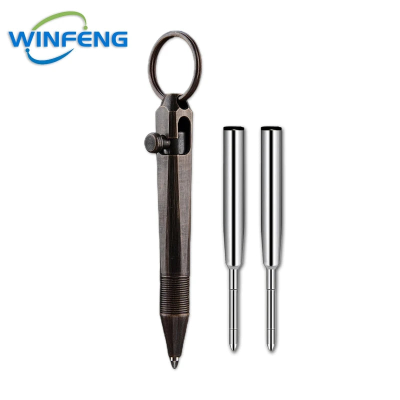 Mini Brass Tactical Pen Keychain – Durable Self-Defense Tool with Smooth Writing for Everyday Use 6