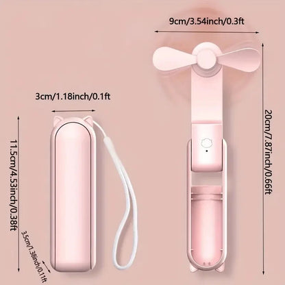 Mini hand fan Breezella | USB rechargeable | 3 speeds | Foldable & Powerbank function | 2000mAh battery 2